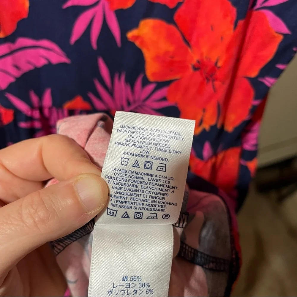 LANDS’ END ~ Hawaiian Beachy Floral Sleeveless Tiered Maxi Dress Modal - Picture 8 of 11